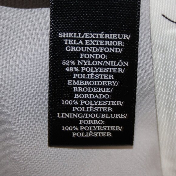 Ann Taylor Dress Sz 4 Black Grey Floral Lined Zip Nylon Polyester Dress - Picture 11 of 16